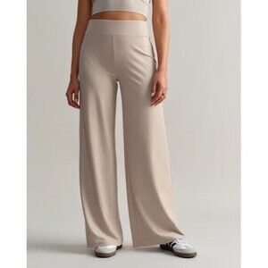 Rhone Ripple Sweatpant Wide Leg Ribbed Taupe Women's Small